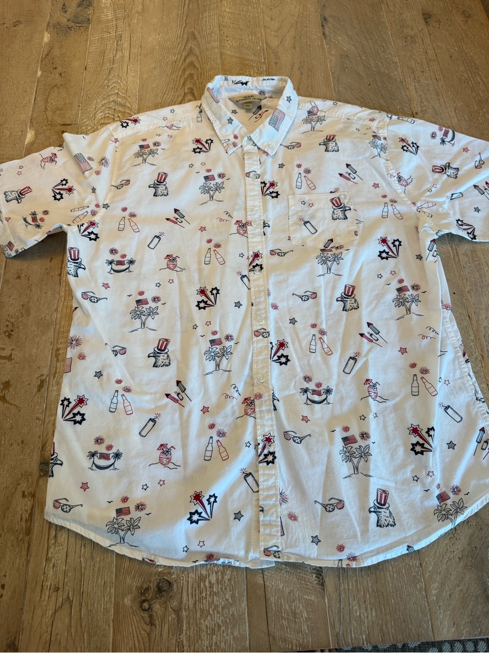 Colours by Alexander Julian Men's Patriotic Buttondown July 4th XXL